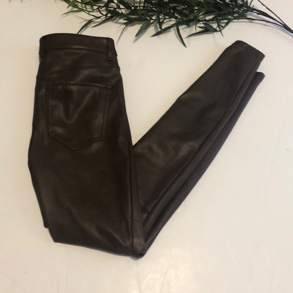 Free People Faux Leather Pants Size 24 Brown
